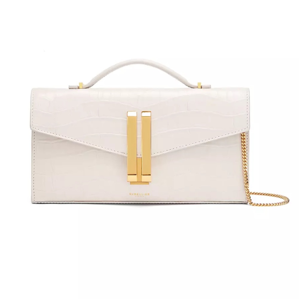 Demellier Vancouver Croc Embossed Leather Clutch - NWOT